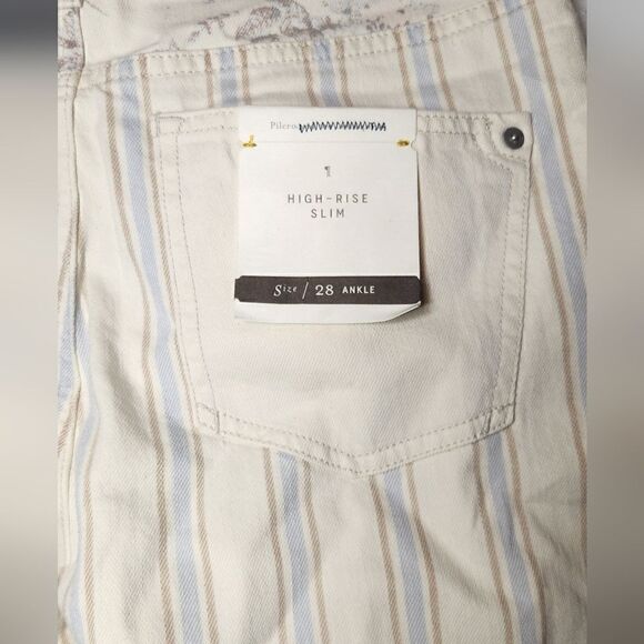 Pilcro and the Letterpress by Anthropologie Pinstripe High Rise Slim Ankle Pants - Picture 9 of 13